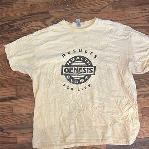 Yellow Short Sleeve Tees Casual Cotton Blend